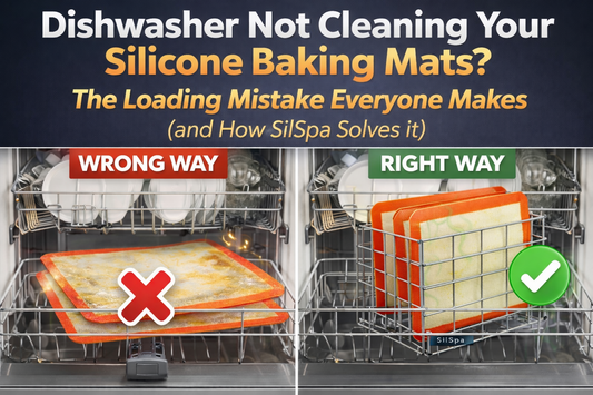 Dishwasher Not Cleaning Your Silicone Baking Mats? The Loading Mistake Everyone Makes (and How SilSpa Solves It)